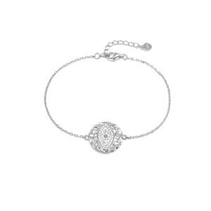 Dainty 925 Sterling Silver Evil Eye Bracelet