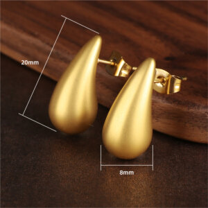 18K Gold Plated Earrings Set with Brushed and Matte Textures