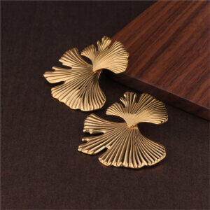 Nature Inspired 18K Gold Plated Stainless Steel Botanical Earrings Collection