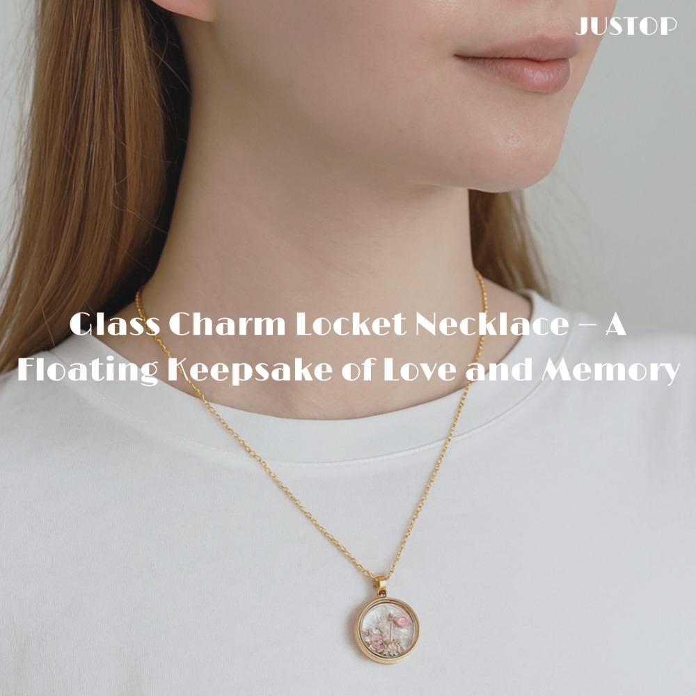 Hexingsheng Jewelry | Glass Charm Locket Necklace — A Floating Keepsake of Love and Memory