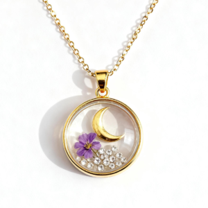 Hexingsheng Jewelry | Glass Charm Locket Necklace — A Floating Keepsake of Love and Memory