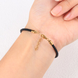 Stylish Braided Leather Bracelet with Sparkling Zircon Heart Detail