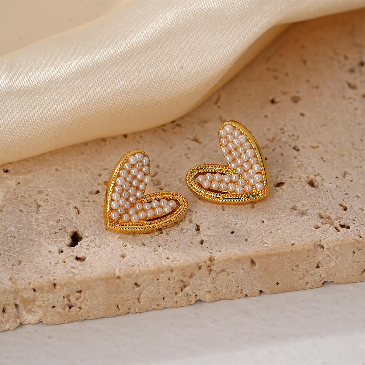 Designer Style 18K Gold Plated Earrings with Pearls and Zircon