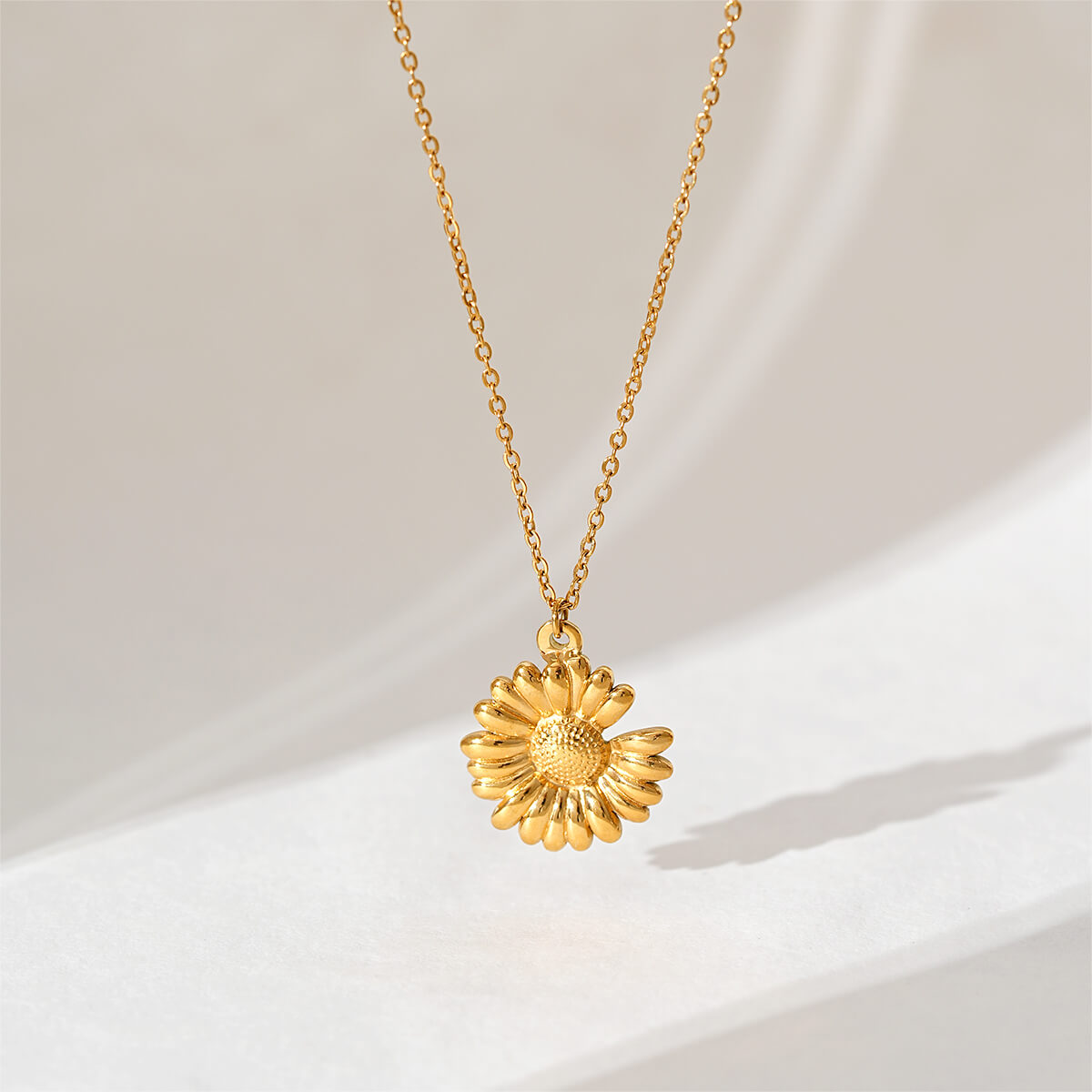 Elegant 18K Gold Plated Stainless Steel Flower Necklace Collection