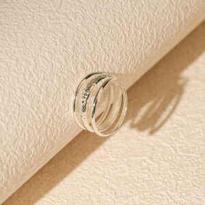 Modern Geometric Stainless Steel Silver Plated Rings Collection