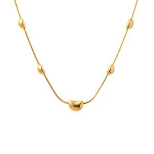 Elegant 18k Gold Plated Snake Chain Charm Necklace with Symmetrical Beauty